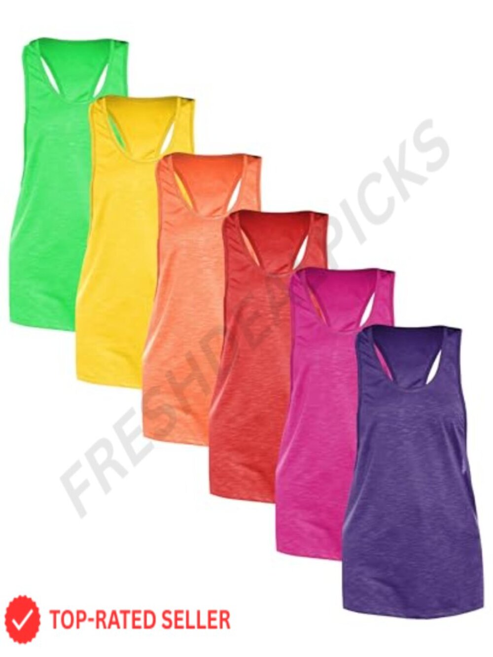 Women's Racerback Workout Tank Top Semi Sheer Slub Knit Activewear